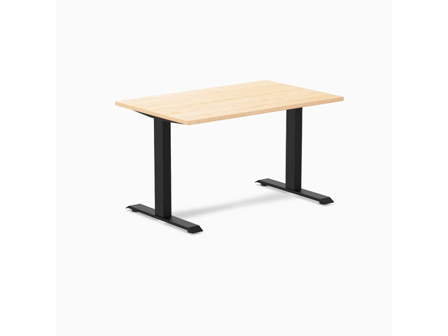 Desky Zero Hardwood Office Desk - Maple / 48 x 30 in / Matte Black