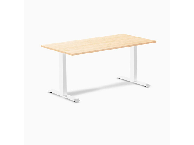 Desky Zero Hardwood Office Desk - Maple / 60 x 30 in / White
