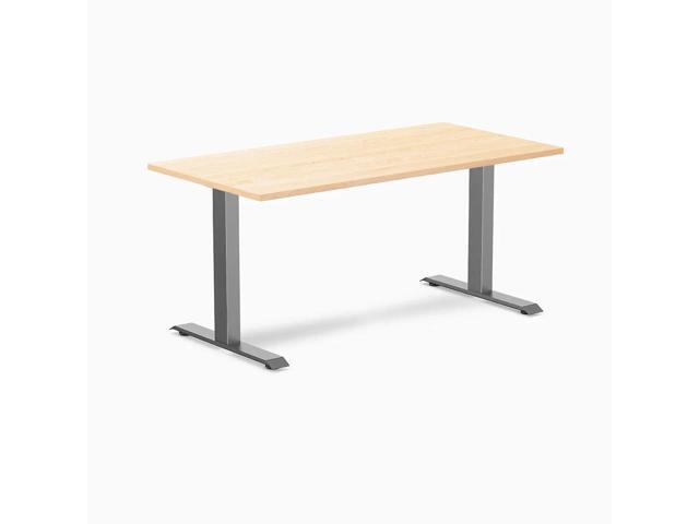 Desky Zero Hardwood Office Desk - Maple / 60 x 30 in / Space Gray