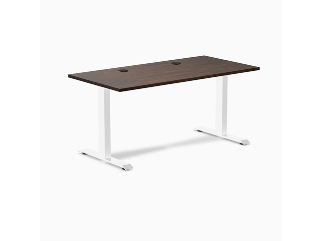 Desky Zero Rubberwood Office Desk - Dark Walnut / 48 x 30 in / White