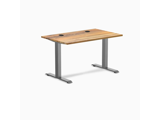 Desky Zero Hardwood Office Desk - Teak / 48 x 30 in / Space Gray
