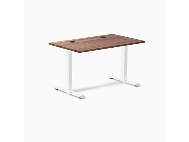 Desky Zero Hardwood Office Desk - Walnut / 48 x 30 in / White