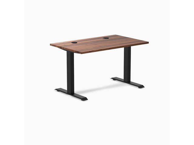 Desky Zero Hardwood Office Desk - Walnut / 48 x 30 in / Matte Black
