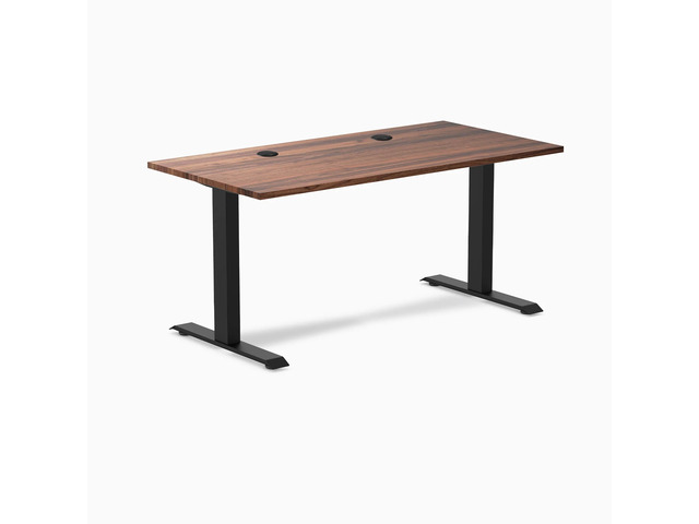 Desky Zero Hardwood Office Desk - Walnut / 48 x 30 in / Matte Black