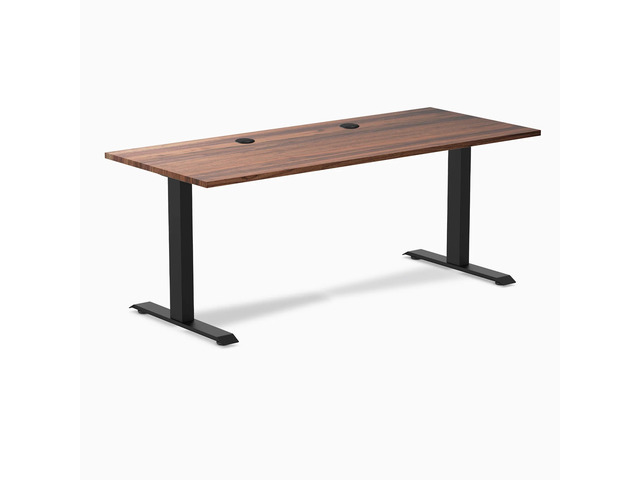 Desky Zero Hardwood Office Desk - Walnut / 48 x 30 in / Matte Black