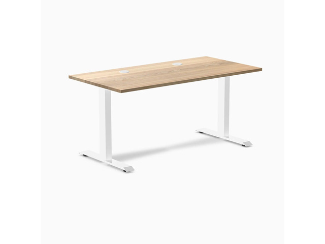 Desky Zero Hardwood Office Desk - White Ash / 48 x 30 in / White
