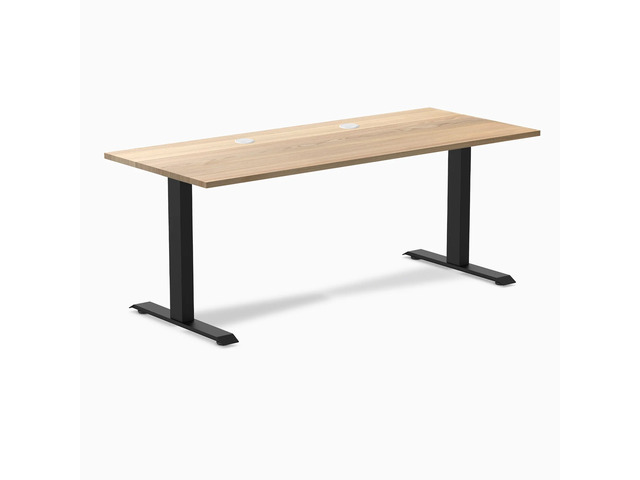 Desky Zero Hardwood Office Desk - White Ash / 48 x 30 in / Matte Black