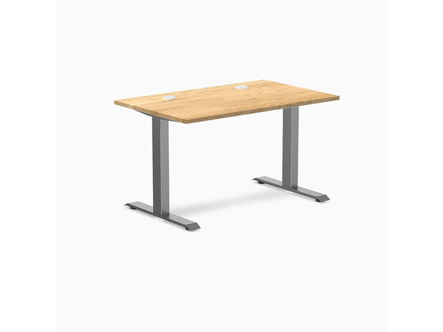 Desky Zero Hardwood Office Desk - White Oak / 48 x 30 in / Space Gray