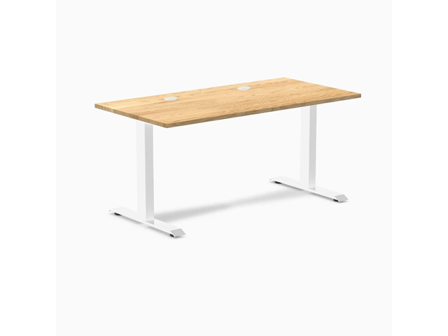 Desky Zero Hardwood Office Desk - White Oak / 48 x 30 in / White