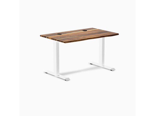 Desky Zero Hardwood Office Desk - Pheasantwood / 48 x 30 in / White