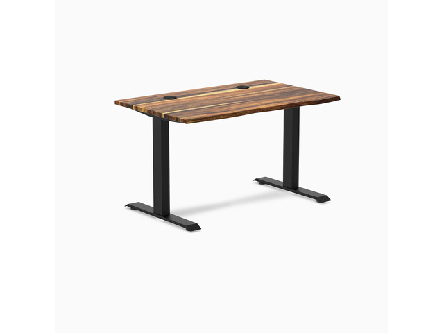Desky Zero Hardwood Office Desk - Pheasantwood / 48 x 30 in / Matte Black