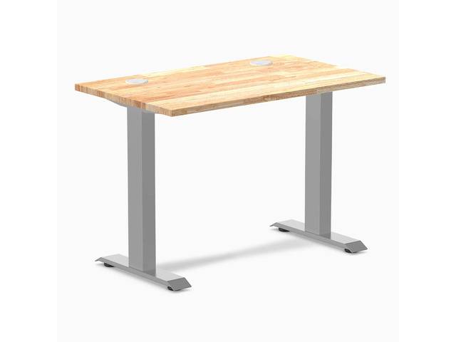 Desky Zero Mini Rubberwood Office Desk - Natural / 32 x 20 in / Grey