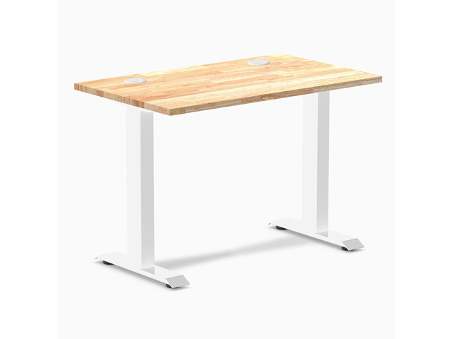 Desky Zero Mini Rubberwood Office Desk - Natural / 32 x 20 in / White