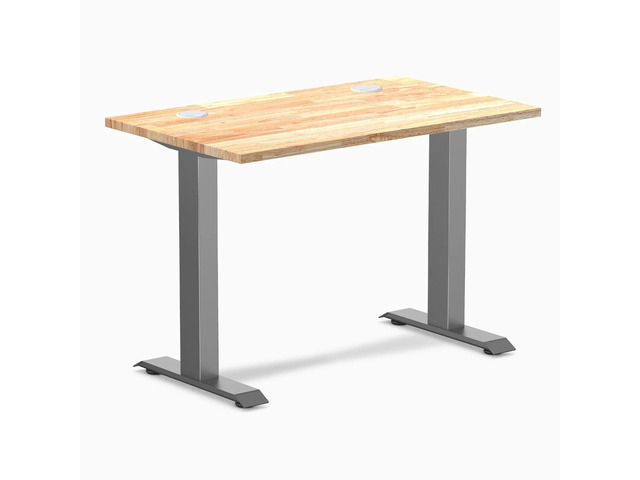 Desky Zero Mini Rubberwood Office Desk - Natural / 32 x 20 in / Space Gray