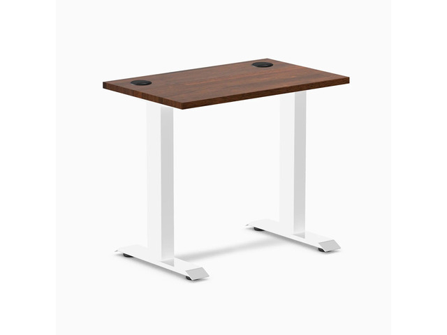 Desky Zero Mini Rubberwood Office Desk - Red Walnut / 32 x 20 in / White