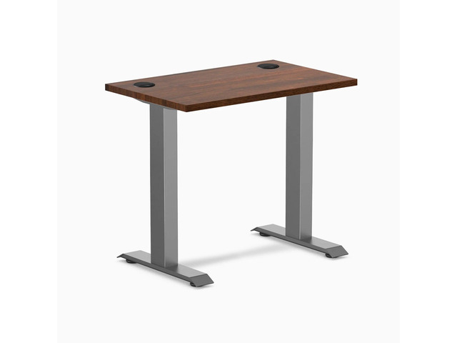 Desky Zero Mini Rubberwood Office Desk - Red Walnut / 32 x 20 in / Space Gray