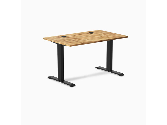 Desky Zero Hardwood Office Desk - Acacia / 48 x 30 in / Matte Black