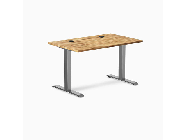 Desky Zero Hardwood Office Desk - Acacia / 48 x 30 in / Space Gray