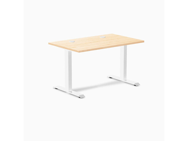 Desky Zero Hardwood Office Desk - Maple / 48 x 30 in / White