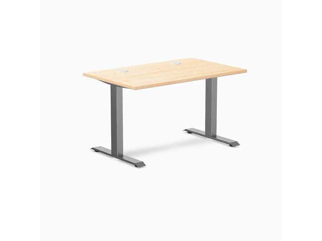 Desky Zero Hardwood Office Desk - Maple / 48 x 30 in / Space Gray