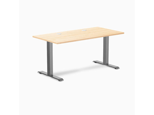 Desky Zero Hardwood Office Desk - Maple / 48 x 30 in / Space Gray