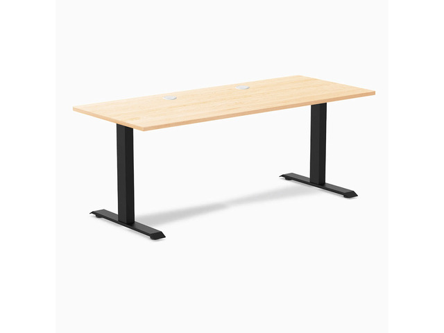 Desky Zero Hardwood Office Desk - Maple / 48 x 30 in / Matte Black