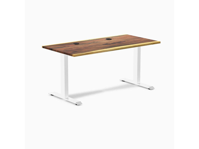 Desky Zero Hardwood Office Desk - Saman / 48 x 30 in / White