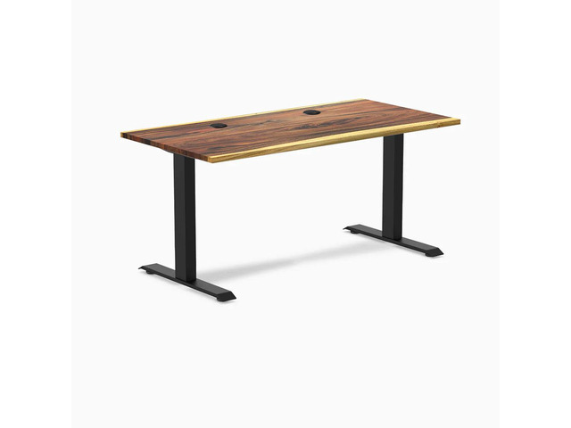 Desky Zero Hardwood Office Desk - Saman / 48 x 30 in / Matte Black