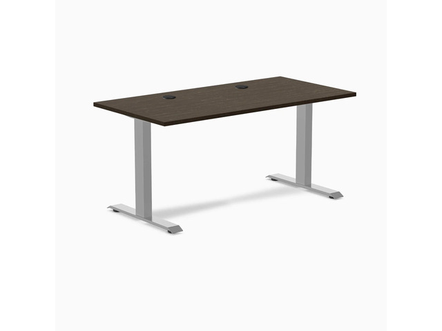 Desky Zero Bamboo Office Desk - Bamboo / 80 x 30 in with Grommetsches with Grommets / Gray