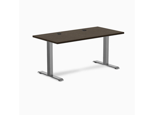 Desky Zero Bamboo Office Desk - Bamboo / 80 x 30 in with Grommetsches with Grommets / Space Gray