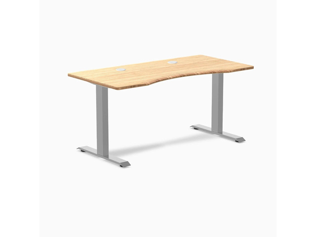Desky Zero Ergo Edge Office Desk - Bamboo / 48 x 30 in / Grey