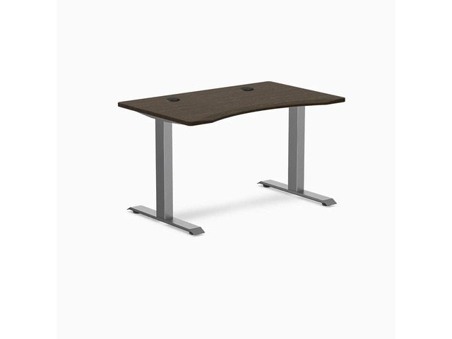 Desky Zero Ergo Edge Office Desk - Dark Bamboo / 48 x 30 in / Space Gray