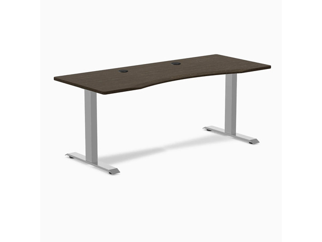 Desky Zero Ergo Edge Office Desk - Dark Bamboo / 48 x 30 in / Grey