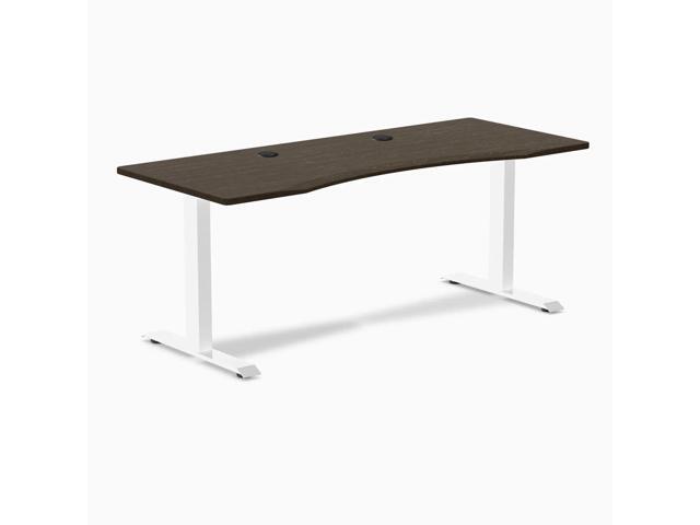 Desky Zero Ergo Edge Office Desk - Dark Bamboo / 48 x 30 in / White