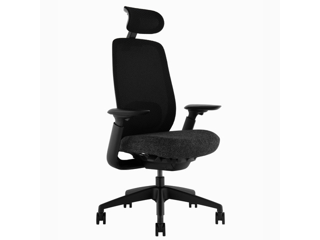 Desky Sereno Ergonomic Office Task Chair - Black / Headrest