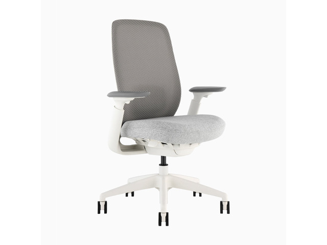 Desky Sereno Ergonomic Office Task Chair - White / No Headrest