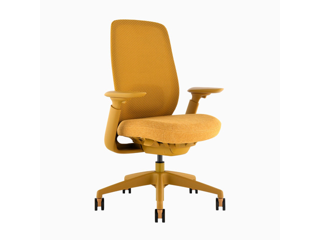 Desky Sereno Ergonomic Office Task Chair - Mustard Yellow / No Headrest
