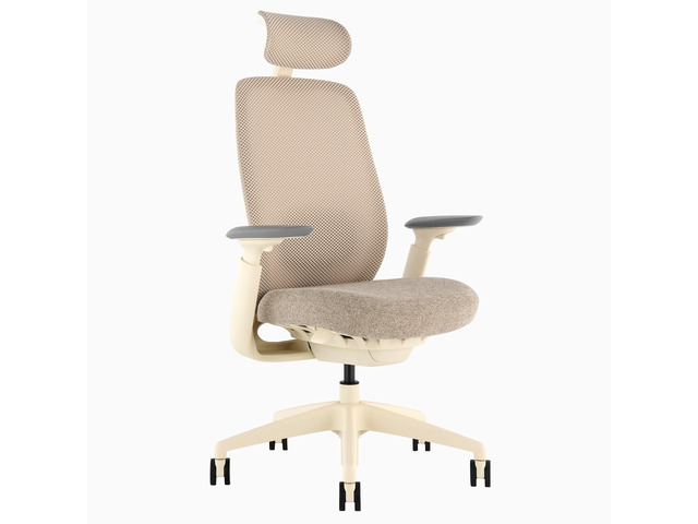Desky Sereno Ergonomic Office Task Chair - Wheat / Headrest