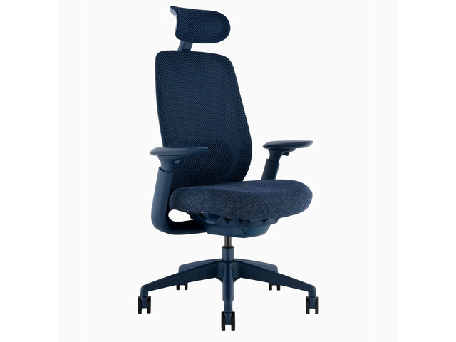 Desky Sereno Ergonomic Office Task Chair - Blue / Headrest