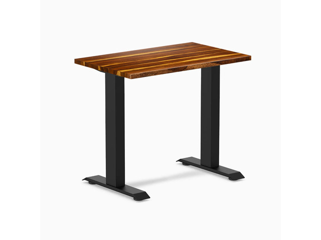 Desky Zero Mini Hardwood Office Desk - Pheasantwood / 32 x 20 in / Matte Black