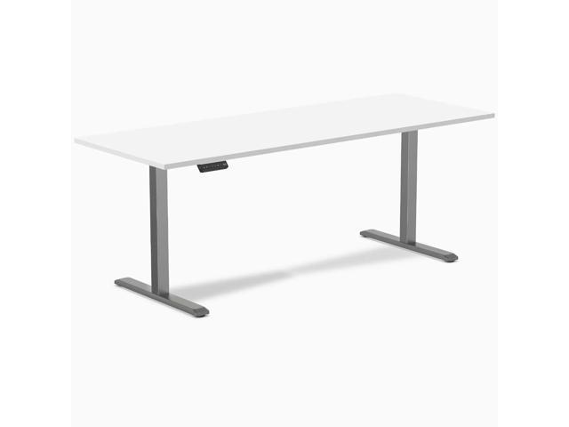 Desky Single Sit Stand Desk - White / 78.7 x 29.5 inches / Space Grey