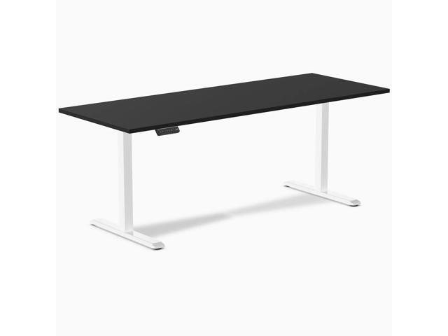 Desky Single Sit Stand Desk - Black / 78.7 x 29.5 inches / White