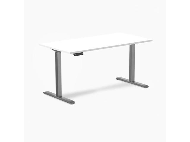 Desky Single Sit Stand Gaming Desk - White / 59.1 x 29.5 inches / Space Grey
