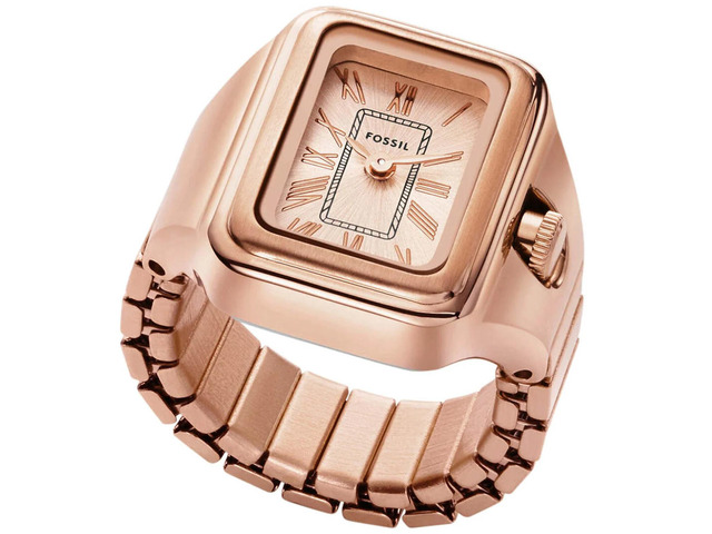 Fossil Women's Raquel Watch Ring Rose Gold Dial Watch - ES5345