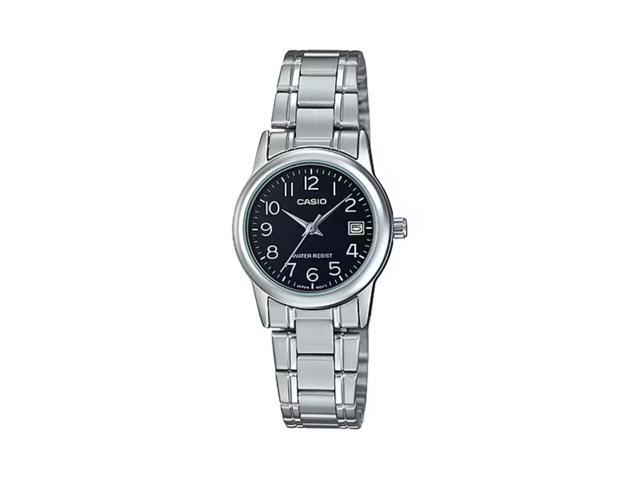 Casio Womens Analog Watch Black Dial Steel Bracelet - LTP-V002D-1BUDF