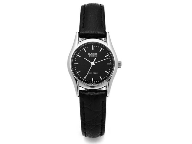 Casio Womens Black Analog Watch with Black Dial - LTP-1094E-1ARDF