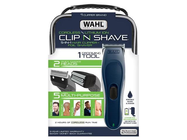 Wahl Clip N Shave Cordless Lithium Ion Grooming Kit - 2 in 1 Clipper and Shaver - 79486-MI