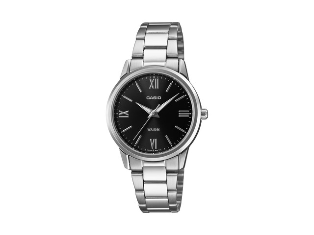 Casio Womens Black Dial Roman Numeral Stainless Steel Watch - LTP-1303DD-1AVDF