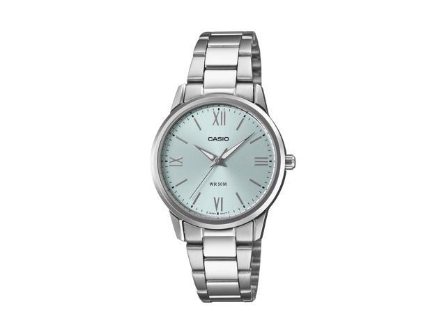 Casio Womens Silver Stainless Steel Blue Dial Analog Watch - LTP-1303DD-2AVDF