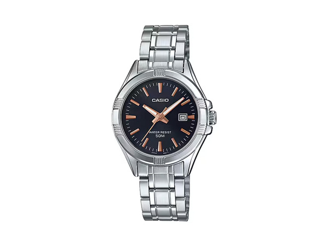 Casio Womens Analog Black Dial Stainless Steel Bracelet Watch - LTP-1308D-1A2V